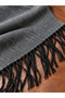 Men's Anthracite Tasseled Scarf – Soft-Textured, Tasseled, Stylish, and Elegant Scarf - 4
