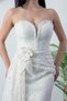 Strapless Neckline Stoned Rose Detail Lace Dress Ecr5859 - 3