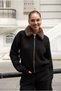 Women's Fur Collared Black Knitwear Cardigan - 4