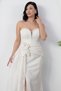 Strapless Neckline Stoned Rose Detail Lace Dress Ecr5859 - 2