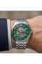 Steel Case, Silver-Toned, Green Dial, Automatic Men's Wristwatch Nvm2026-04