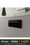 Recessed Black 32 mm Handle Luxury Country Kitchen Furniture Cabinet Drawer Handle