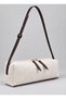 Women's Cream-Colored Suede Luxury Shoulder Bag with Zipper - 6
