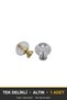 Oskar Crystal Gold Button Handle Luxury Country Kitchen Furniture Cabinet Drawer Handle 30 mm Diameter - 3