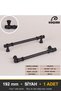 Şehzade Black 192 mm Handle—Luxury Country Kitchen Cabinet and Drawer Handle - 3
