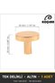 Efsun Gold Button Handle Luxury Country Kitchen Furniture Cabinet Drawer Handle 30 mm Diameter - 3
