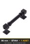 Zümra Black 96 mm Handle—Luxury Country-Style Kitchen Cabinet and Drawer Handle