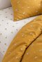 Single-Size Duvet Cover Set, 100% Cotton Ranforce - Mustard / White Dandelion Pattern - 3