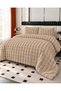 LA LUNE HOME Rabbit-Hair Bubble-Embossed Double-Size Bedspread Set, 220x240 cm, Welsoft Fleece Sleep-Friendly Padded, Includes 2 Pillowcases and a Carry Bag - 5