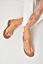 U 291240103   Tan Genuine Leather Flip Flops Sandals