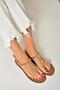 U 291240103   Tan Genuine Leather Flip Flops Sandals - 3