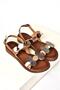 Tan Genuine Leather Women's Sandals K374680603 - 7