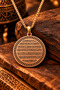 Unisex 100% Pure Copper Necklace – Copper Medallion Inscribed with the Ayat al-Kursi Prayer, Religious Unisex Necklace Featuring Symbols of Protection Against the Evil Eye and Spiritual Protection - 6