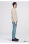 Beige Textured Sweatshirt with Crew Neck 0S20173-70134 - 3