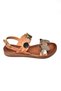 Tan Genuine Leather Women's Sandals K374680603 - 5
