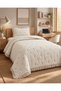 Marshmallow Ruffled Bedspread Set (Single / 180x240) BUTTERFLY PATTERN BEIGE - 9