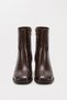 Women's Brown Blunt Toe Thick Heeled Back Zipper Orthopedic Insole Boots Owena - 6