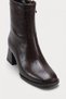 Women's Brown Blunt Toe Thick Heeled Side Zipper Orthopedic Insole Boots Milora - 9