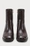 Women's Brown Blunt Toe Thick Heeled Side Zipper Orthopedic Insole Boots Milora - 7