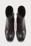 Women's Brown Blunt Toe Thick Heeled Side Zipper Orthopedic Insole Boots Milora