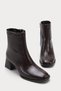 Women's Brown Blunt Toe Thick Heeled Side Zipper Orthopedic Insole Boots Milora - 5