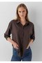 Soft-Premium Striped Brown Oversized Shirt / Loose Fit 1220417-90777