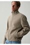 High Collar Beige Jacket Loose Fit / Relaxed Fit 0110955-80062 - 4