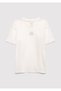 M Printed Ecru T-Shirt Loose Fit / Comfortable Cut 6610485-70057 - 4