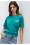 Slogan Printed Green T-Shirt Regular Fit / Normal Cut 1613908-71914