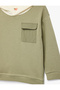 Cotton Long Sleeve Crew Neck Hooded Sweatshirt - 3