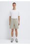 Elastic Waist Beige Shorts 0410315-70154 - 3