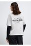 Crew Neck Back Printed White T-Shirt Regular Fit / Normal Cut 1613766-70057