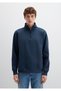 Semi-Zip Navy Blue Basic Sweatshirt 0S10278-70490 - 4