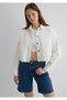 90S White Jean Shirt Crop / Short Cut 1210244-86440 - 2