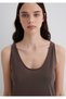 Soft-Premium (TENCEL™) Modal-Blend Brown Tank Top, Slim Fit / Slim Cut 1613216-87537 - 6