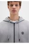 Seal Logo Embroidered Hooded Zippered Gray Sweatshirt 066979-34686 - 6