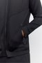 Men's Black Hooded Collar Mesh Detailed Side Zipper Pocket Flexible Printed Technical Cardigan A62Y1325 - 3