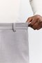 Men's Gray Side Elasticated Ribbed Elastane Slim Fit Trousers A62Y3080 - 3