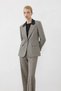 Houndstooth Blazer Jacket with Embellished Collar - Green - 3