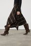 Asymmetric Plaid Skirt - Brown - 6