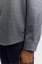 Men's Blue Classic-Collar Houndstooth-Patterned Viscose Blend Soft-Touch Long-Sleeve Comfort Fit Shirt A6 - 3