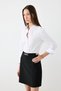 Buckle Detailed Slit Mini Skirt - Black - 5