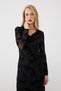 Degaje Collar Velvet Textured Long Evening Dress - Black - 4