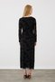 Degaje Collar Velvet Textured Long Evening Dress - Black - 9