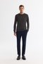 Men's Anthracite Crew Neck Non-Pilling Knitwear Sweater E 005000 - 5