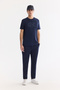 Men's Navy Blue Crew Neck Printed Bi-Stretch Interlock Regular Fit T-Shirt A61Y1068 - 5