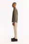 Men's Dark Khaki Button down Collar Cotton Soft Touch Regular Fit Shirt B002036 - 3