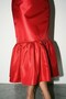 Red Flared Midi Skirt with Detailed Hem - 3