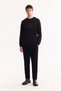 Men's Black Crew Neck Cotton Bi-Stretch Printed Regular Fit Sweatshirt A52Y1289 - 6