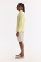 Men's Light Yellow Button-Down Collar 100% Linen Comfort Fit Shirt B002191 - 6